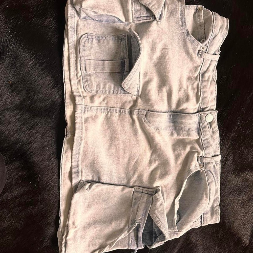 Dakota Blue light gray denim mini dress'